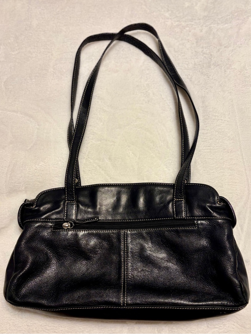 Classic Black Leather Shoulder Bag